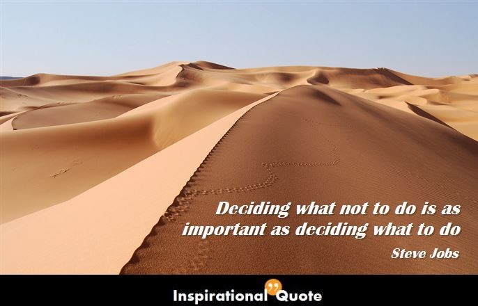 Steve Jobs – Deciding what not to do is as important as deciding