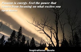 Oprah Winfrey – Passion is energy. Feel the power that comes from focusing on what excites you