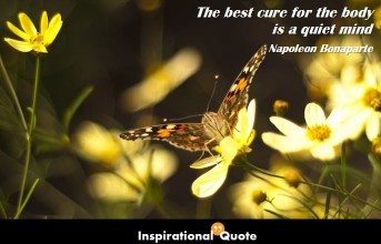 Napoleon Bonaparte – The best cure for the body is a quiet mind