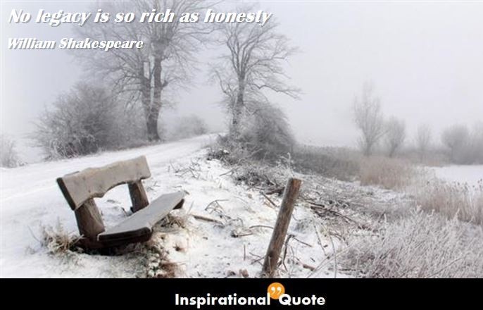 William Shakespeare – No legacy is so rich as honesty