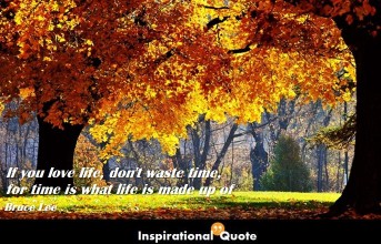Bruce Lee – If you love life, don’t waste time, for time is what life is made up of