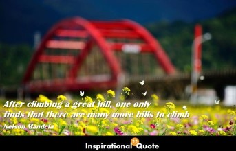 Nelson Mandela – After climbing a great hill, one only finds that there are many more hills to climb